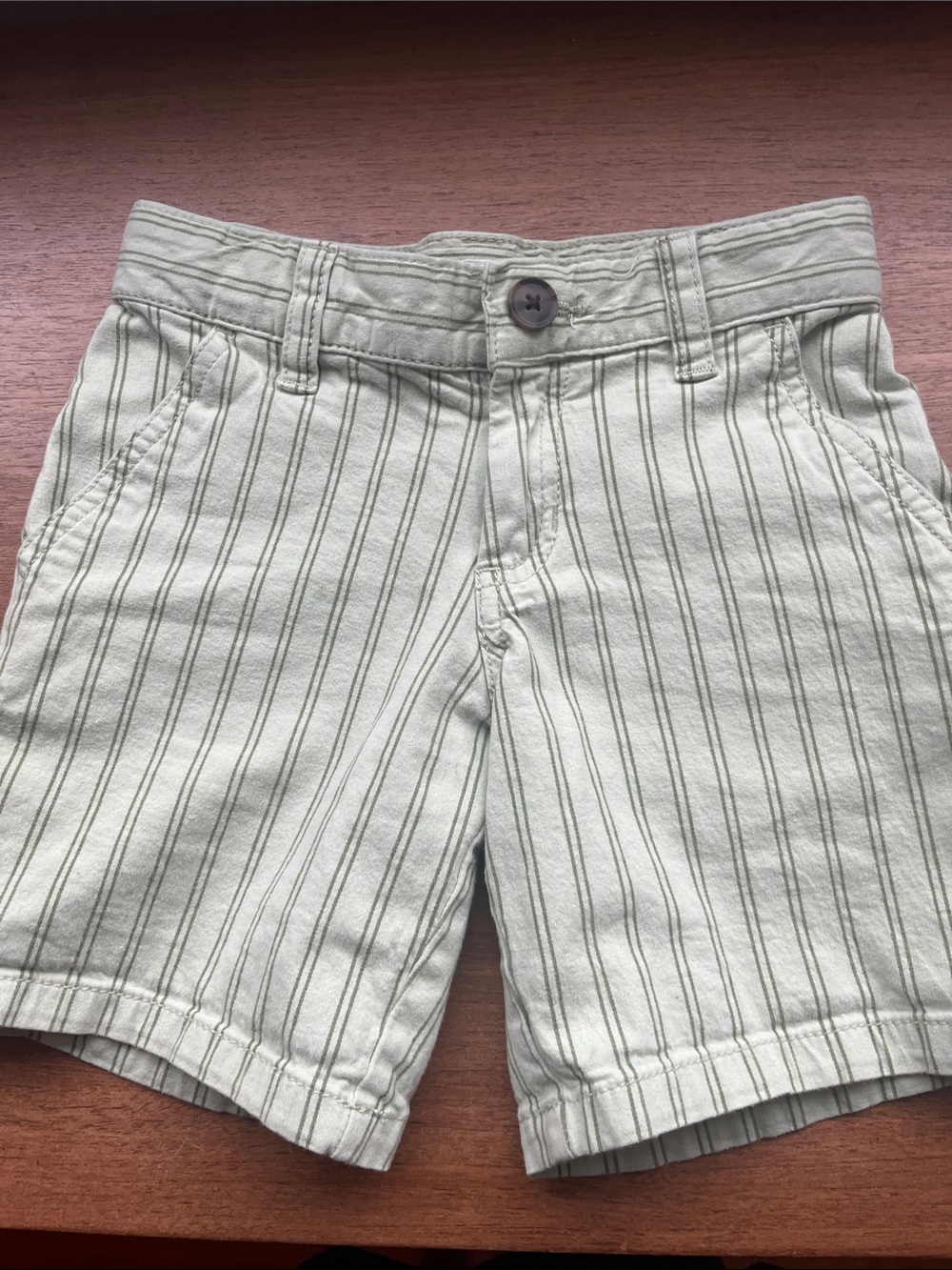 Cat & Jack Light Green Pinstripe Bermuda Shorts